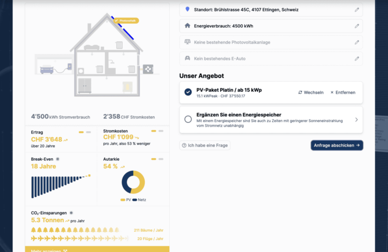 PV-Rechner für Basel-Land und Basel-Stadt